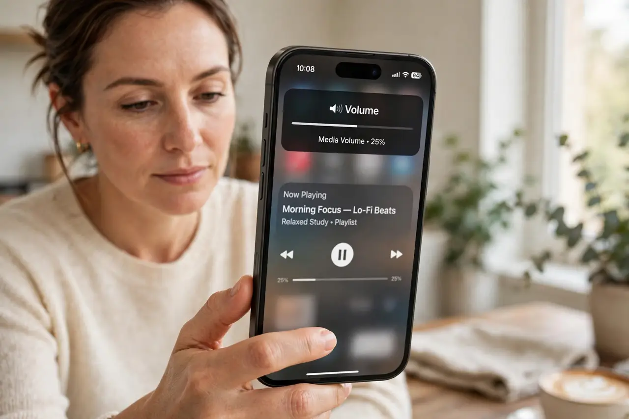 Step 1 in action for Echo on Speakerphone Calls: Lower the speaker volume.