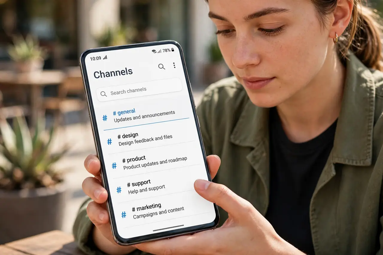 A person doing the guide's first step: Open an app's channel list.