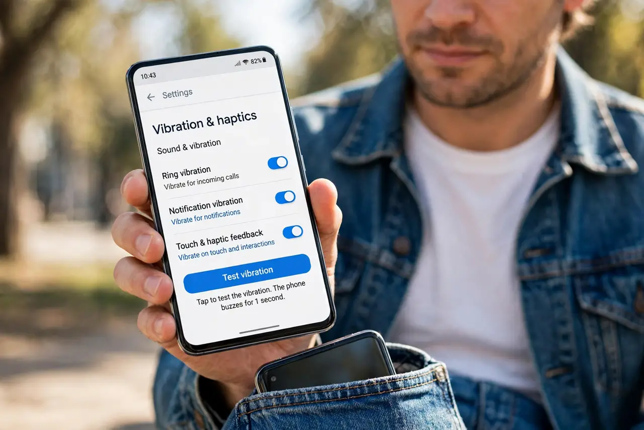 Phone Vibration Is Too Weak in a Pocket — photo showing the situation described in the guide.