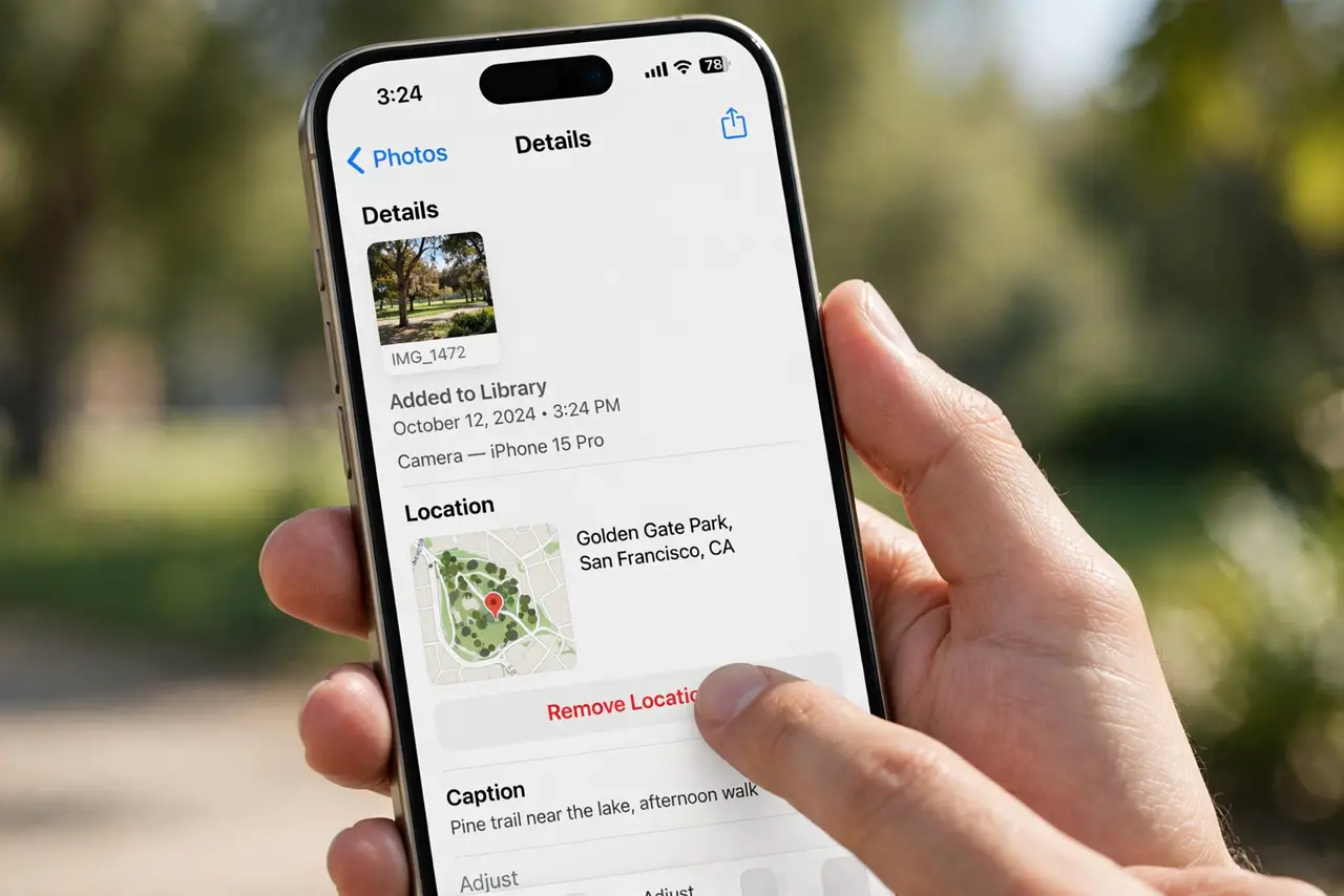 Photo Location Data Shared by Default? Stop It — photo showing the situation described in the guide.