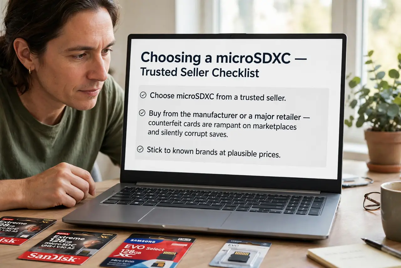 Choose microSDXC from a trusted seller.
