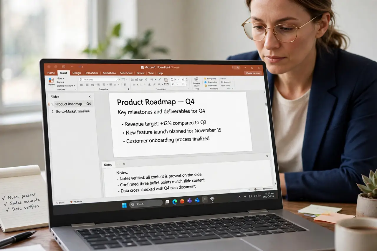 Person performing step 1 of Presentation Notes Missing in Presenter View? Fix It
