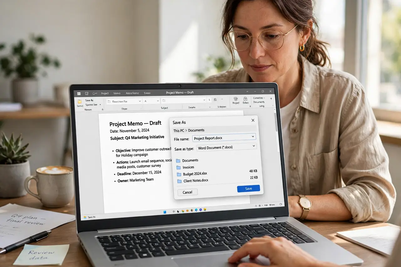 Step 1 in action for Print to PDF Instead of Paper: Open what you want to save.