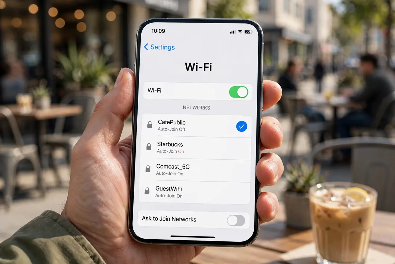 Public Wi-Fi Auto-Connects by Itself? Stop It — photo showing the situation described in the guide.
