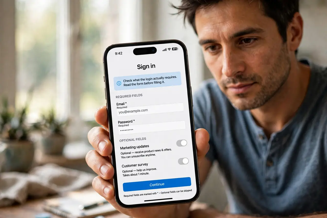 Public Wi-Fi Login Asks for Personal Data? — step 1 being performed on the device.