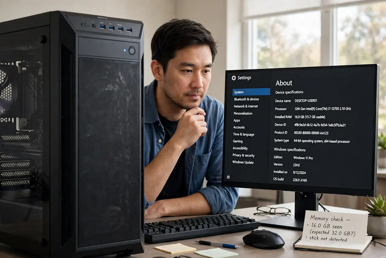 RAM Stick Not Detected After Cleaning? Fix It — step 1 being performed on the device.