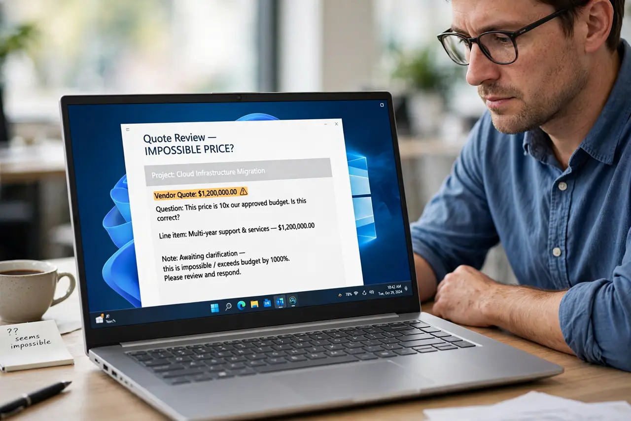 Step 1 in action for Rental Asks for a Deposit Upfront: Question an impossible price.