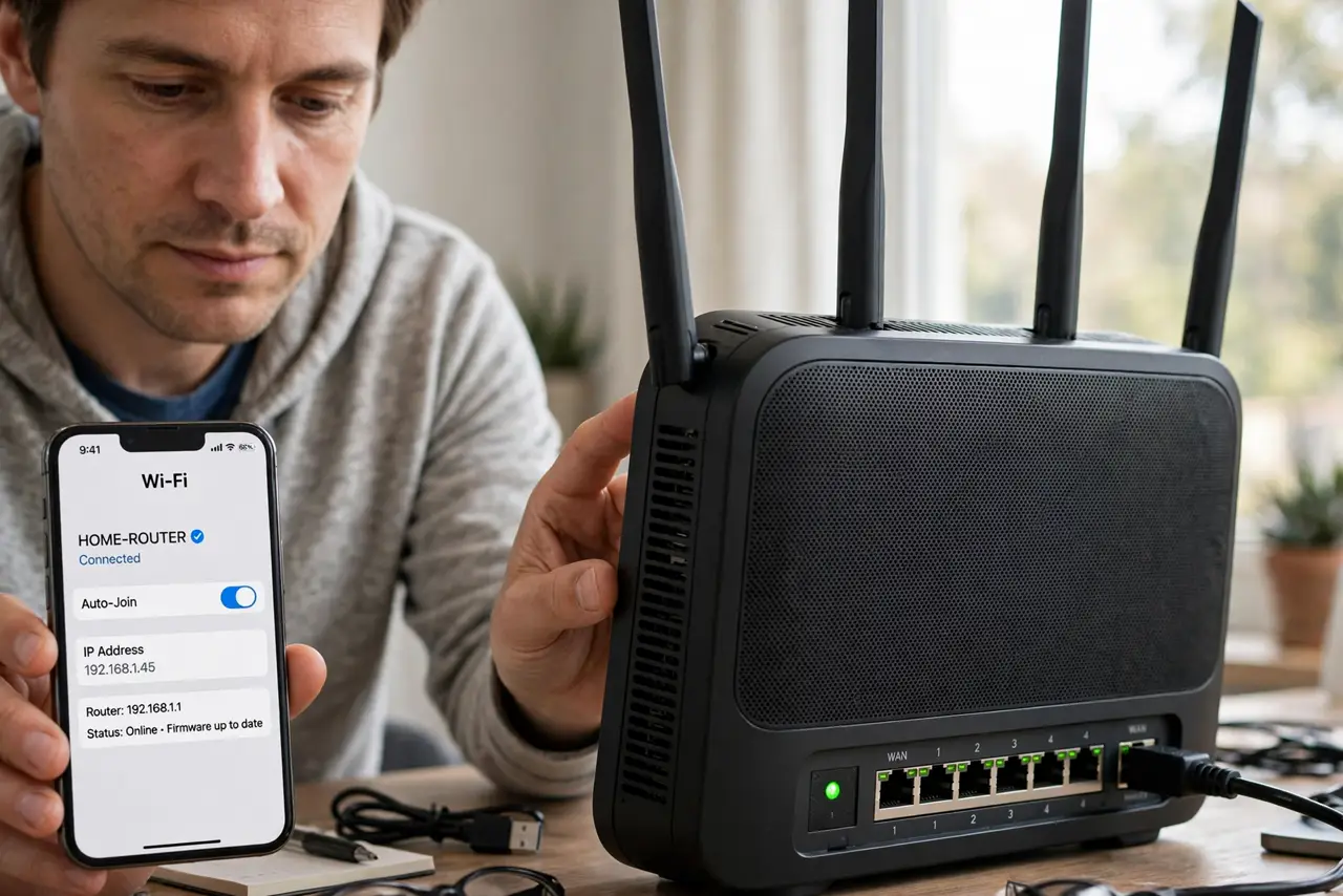 Step 1 in action for Router Overheats in Summer: Feel the router honestly.