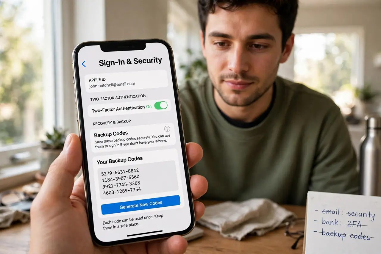 Open each account's security settings.