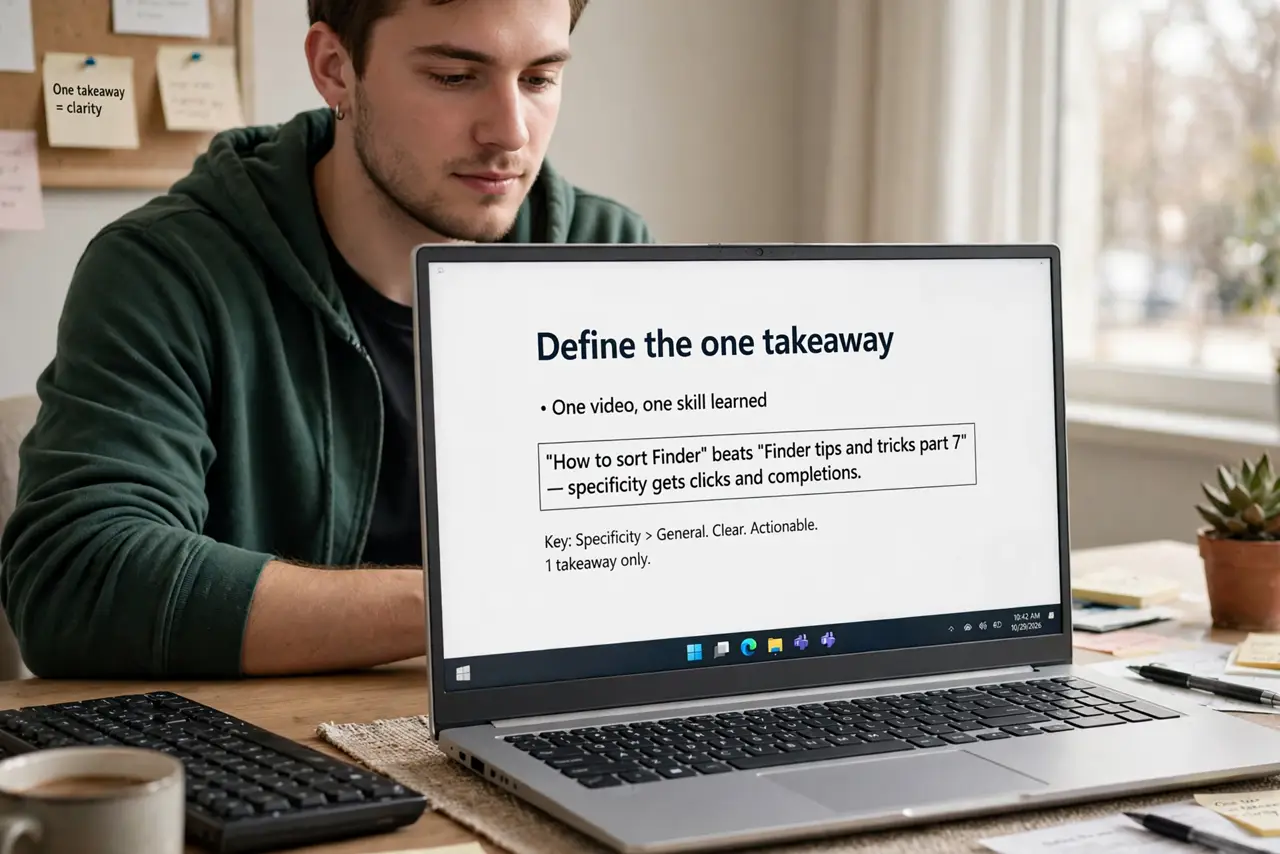 Define the one takeaway.