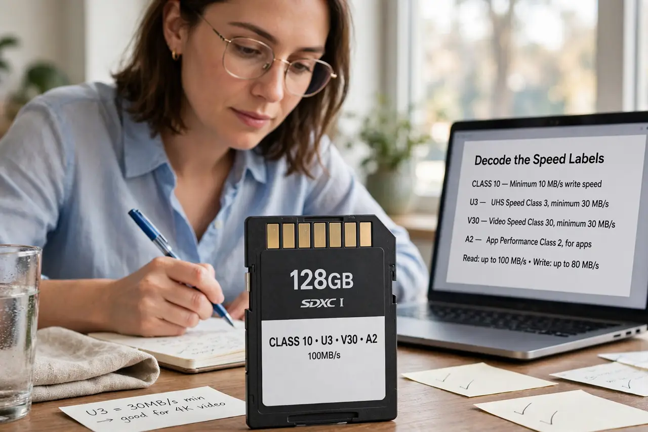 A person calmly performing the guide's first step: Decode the speed labels.
