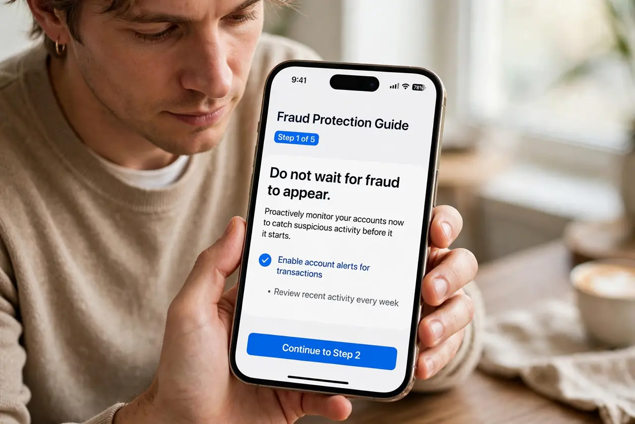 A person doing the guide's first step: Do not wait for fraud to appear.