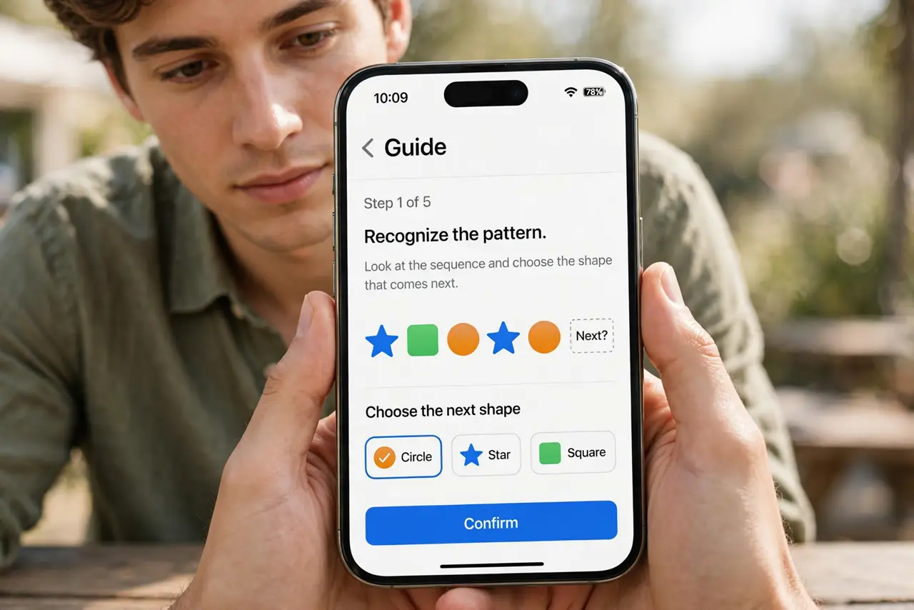 A person doing the guide's first step: Recognize the pattern.