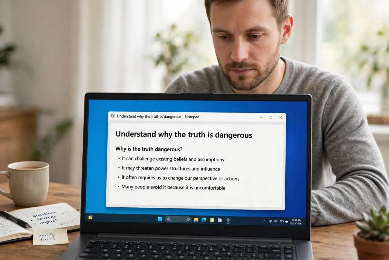 A person calmly performing the guide's first step: Understand why the truth is dangerous.
