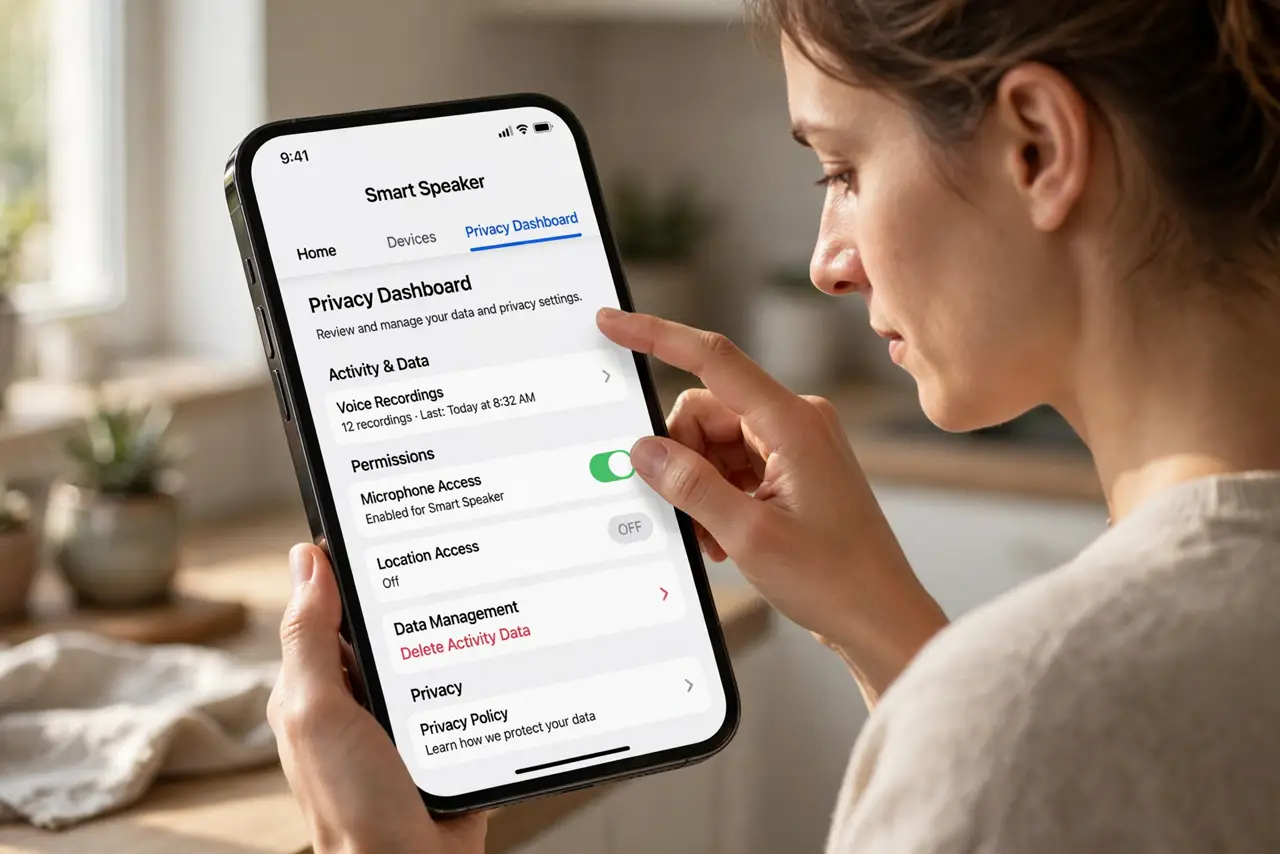 A person carrying out step one: find the privacy dashboard.