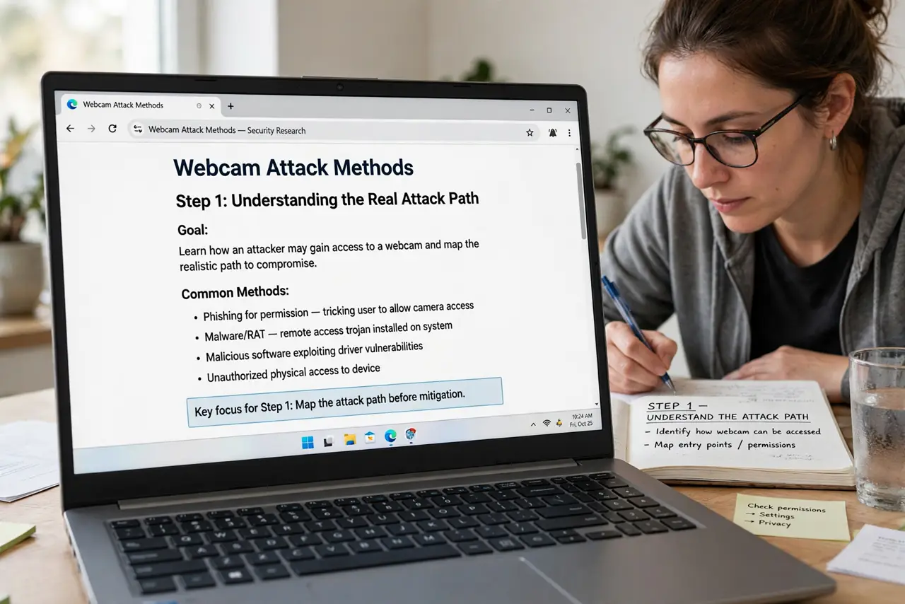 A person carrying out step one: understand the real attack path.