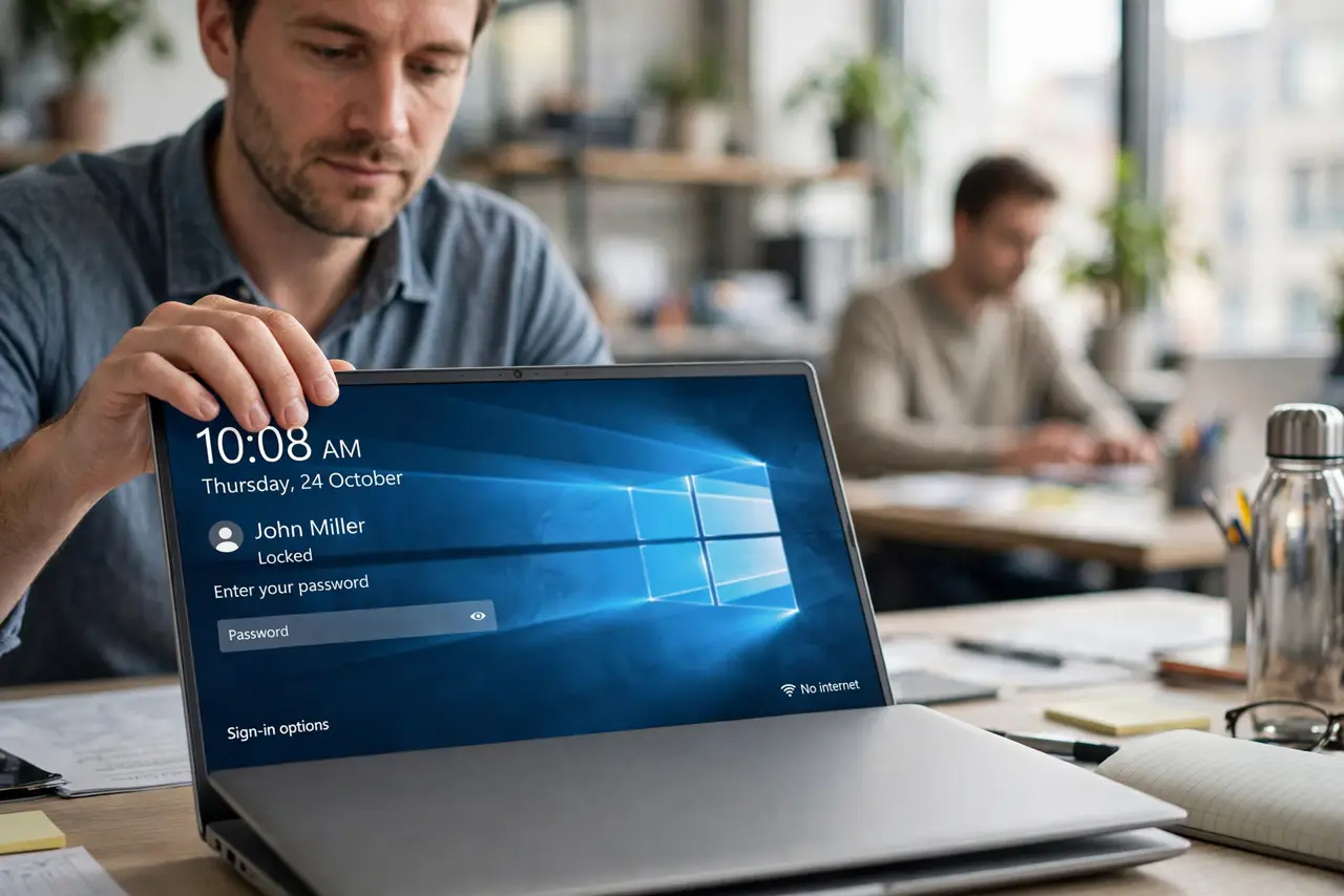 Shared Computer Shows Saved Passwords? Lock It Down — photo showing the situation described in the guide.