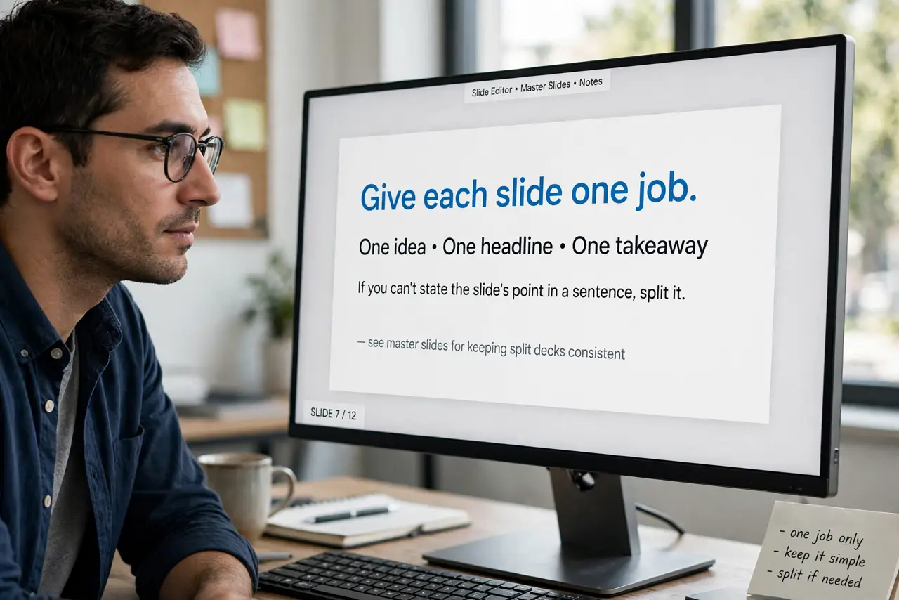 Give each slide one job.