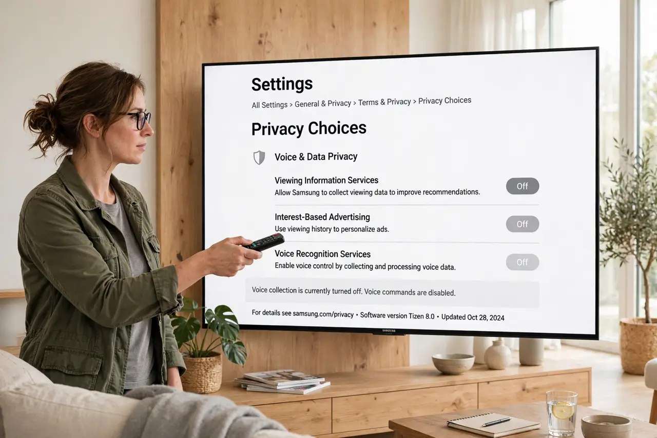 Smart TV Voice Data Collection On? Turn It Off — photo showing the situation described in the guide.