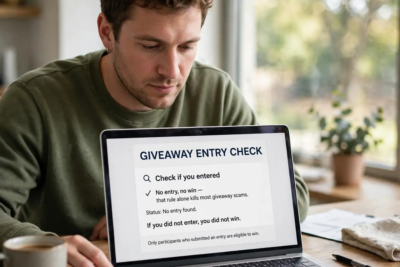 A person performing the first step of the guide: Check if you entered.