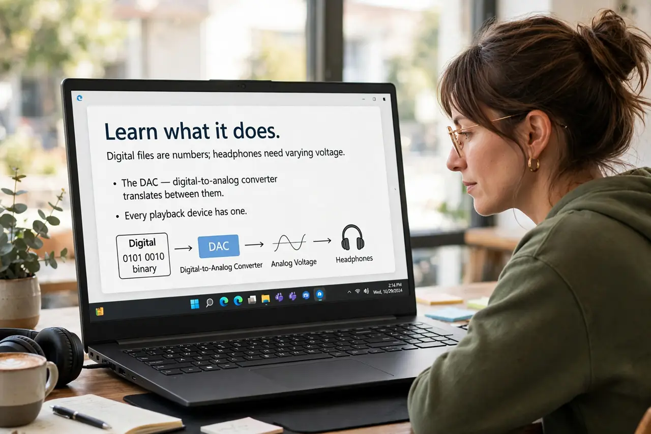 A person performing the first step of the guide: Learn what it does.