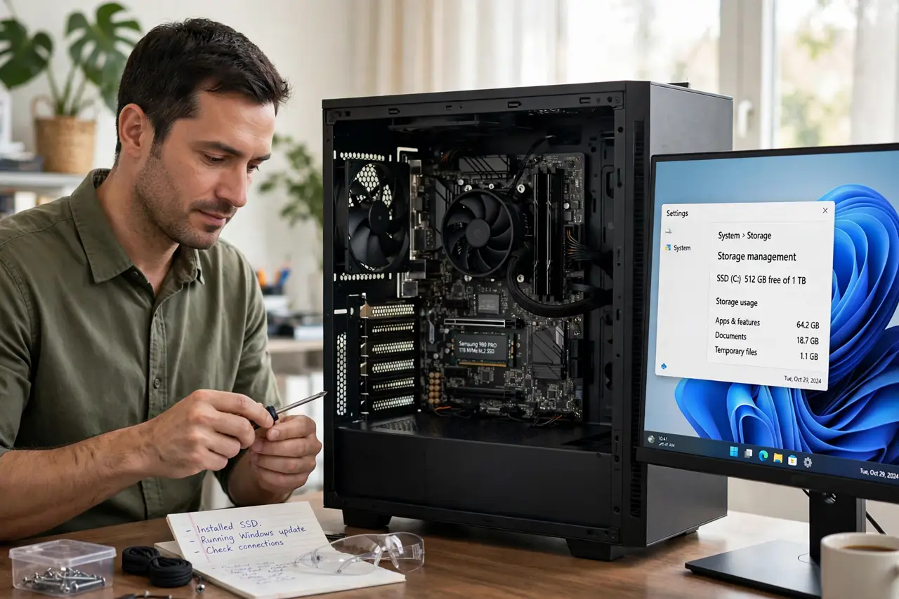 SSD Not Detected After a Move? Fix It — photo showing the situation described in the guide.