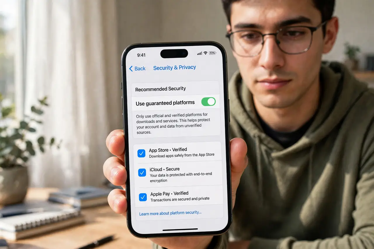 A person calmly performing the guide's first step: Use guaranteed platforms.