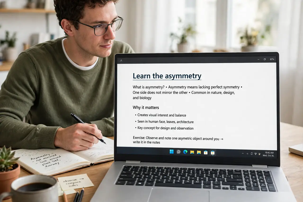 A person calmly performing the guide's first step: Learn the asymmetry.