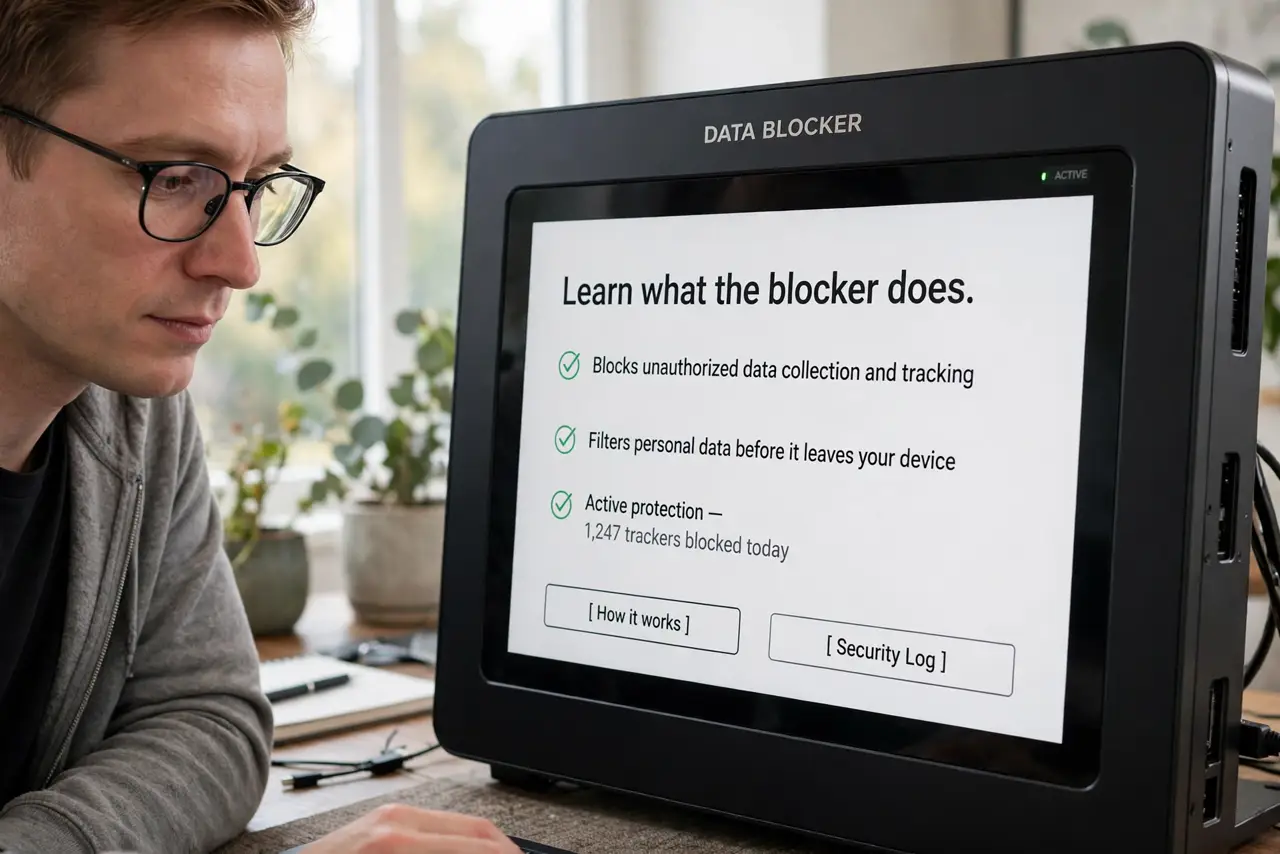 A person calmly performing the guide's first step: Learn what the blocker does.