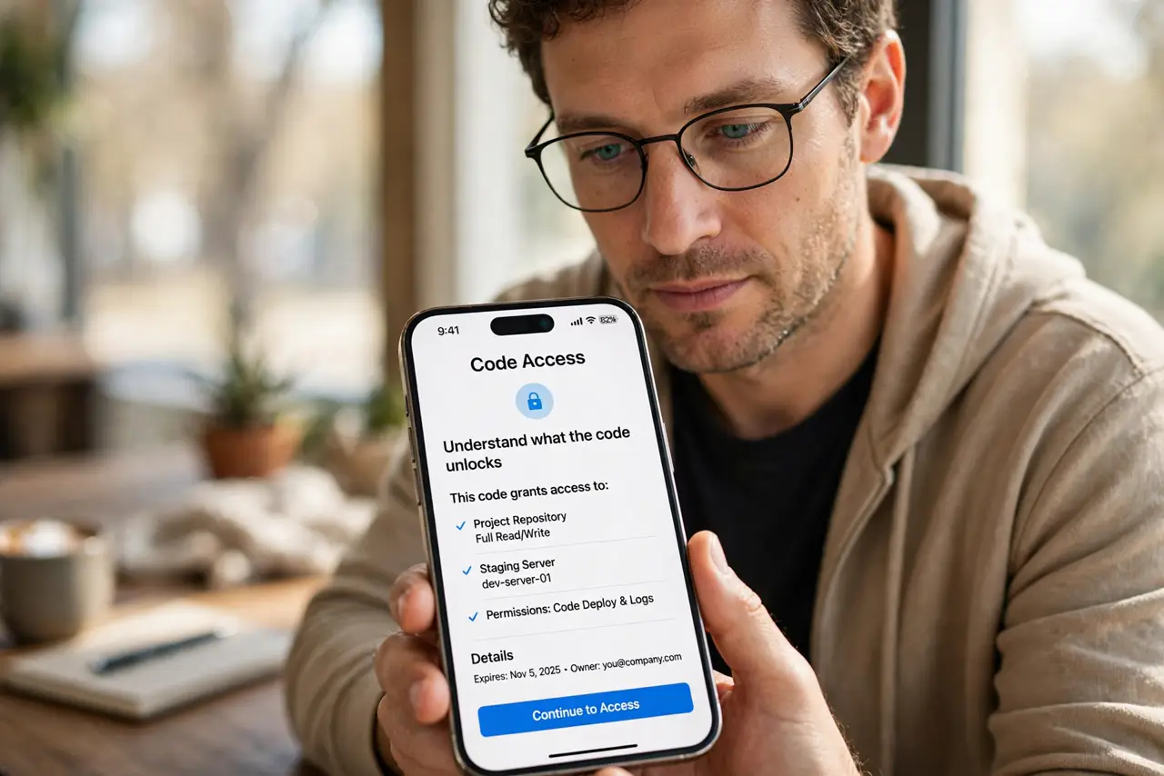 A person calmly performing the guide's first step: Understand what the code unlocks.