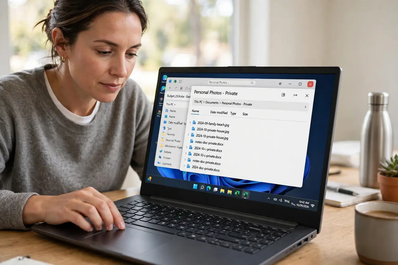 Step 1 in action for Sharing the Wrong Screen on Calls: Close what you do not want seen.