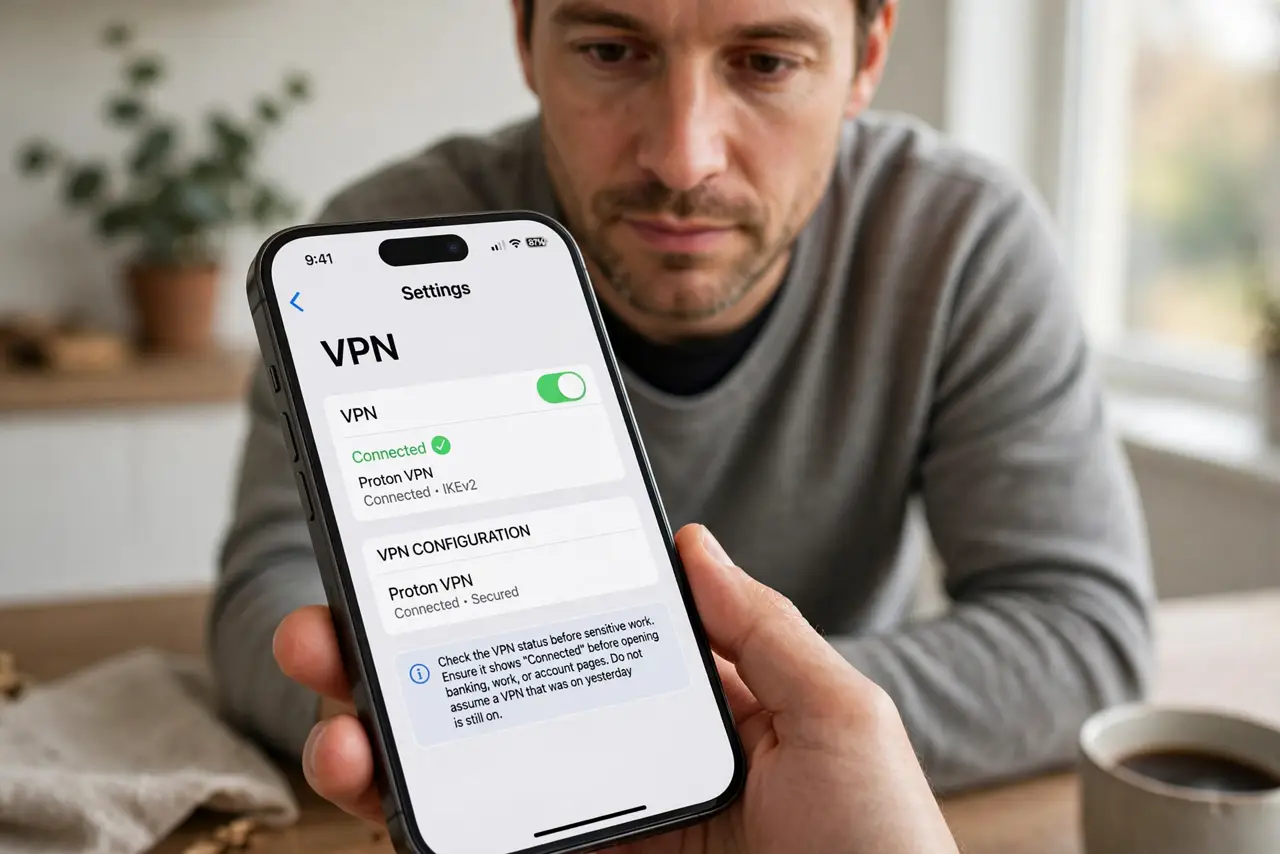 VPN Disconnects Without Warning? Stay Protected — step 1 being performed on the device.