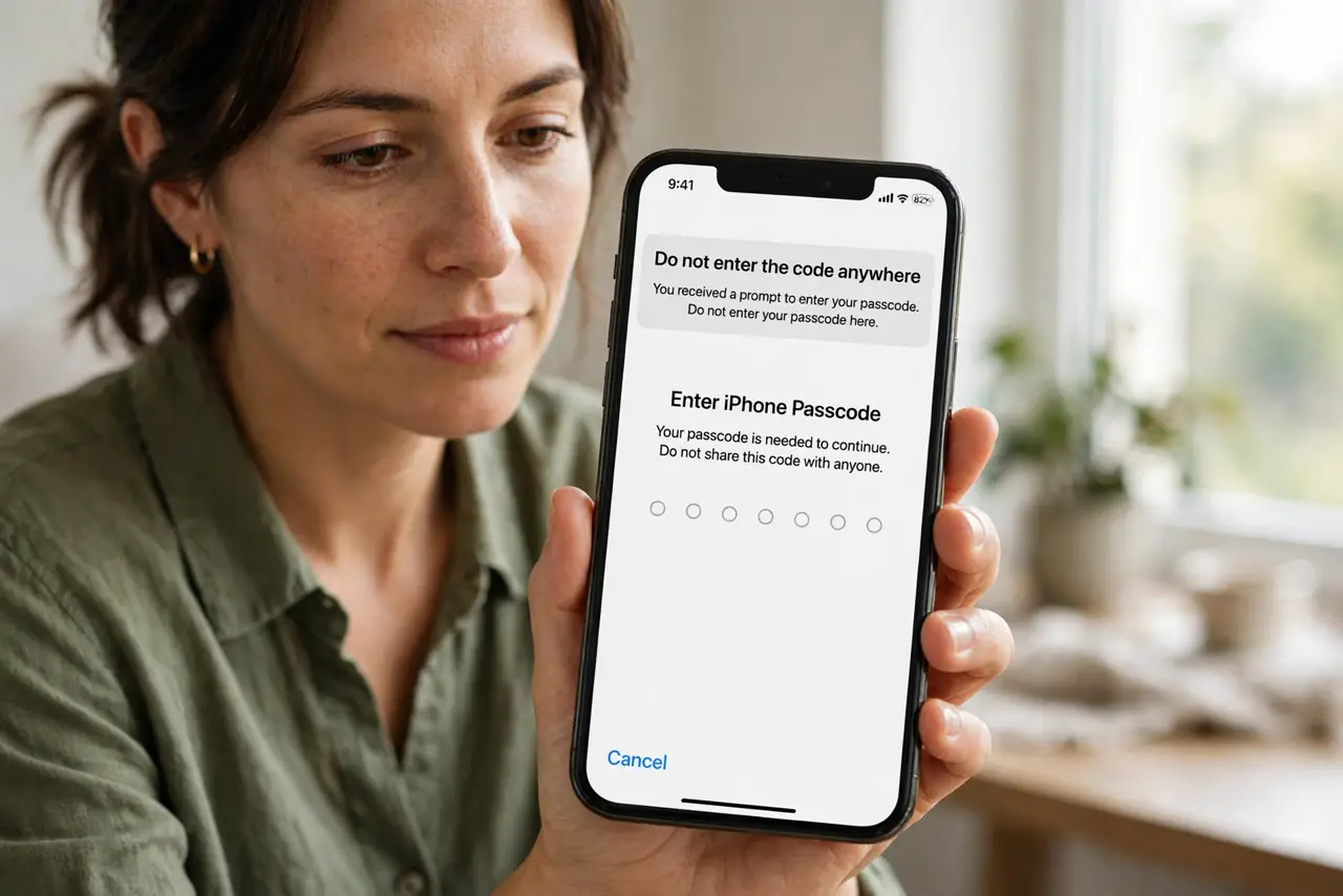 Step 1 in action for WhatsApp Code You Didn't Request: Do not enter the code anywhere.