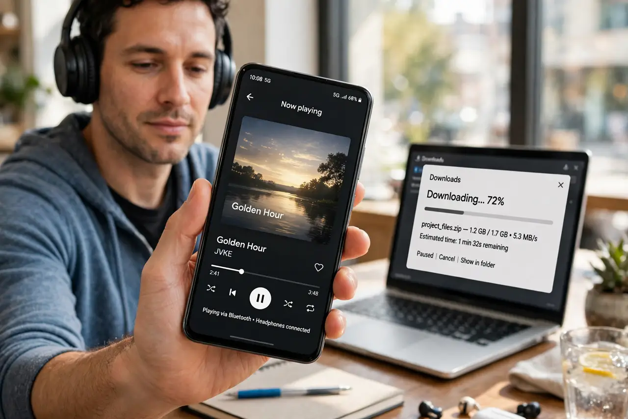 Bluetooth Headphones Drop When Wi-Fi Is Busy — photo showing the situation described in the guide.