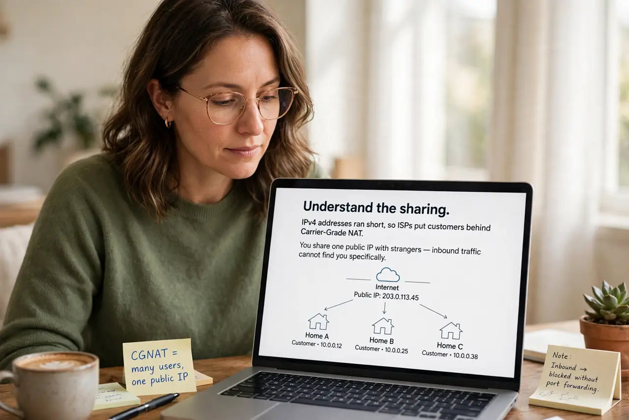 A person performing the first step of the guide: Understand the sharing.