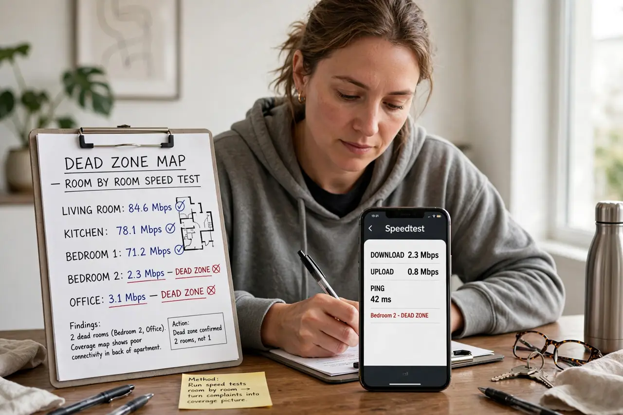 A person performing the first step of the guide: Prove it is a dead zone.
