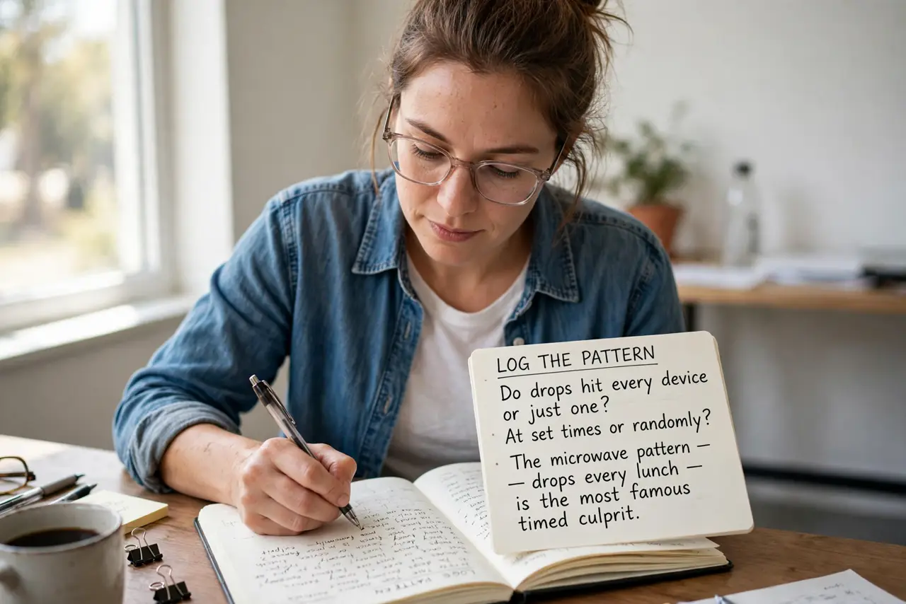A person performing the first step of the guide: Log the pattern.