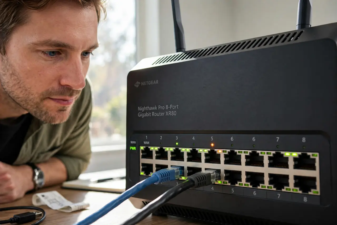 A person performing step 1: Look at the port your device uses.