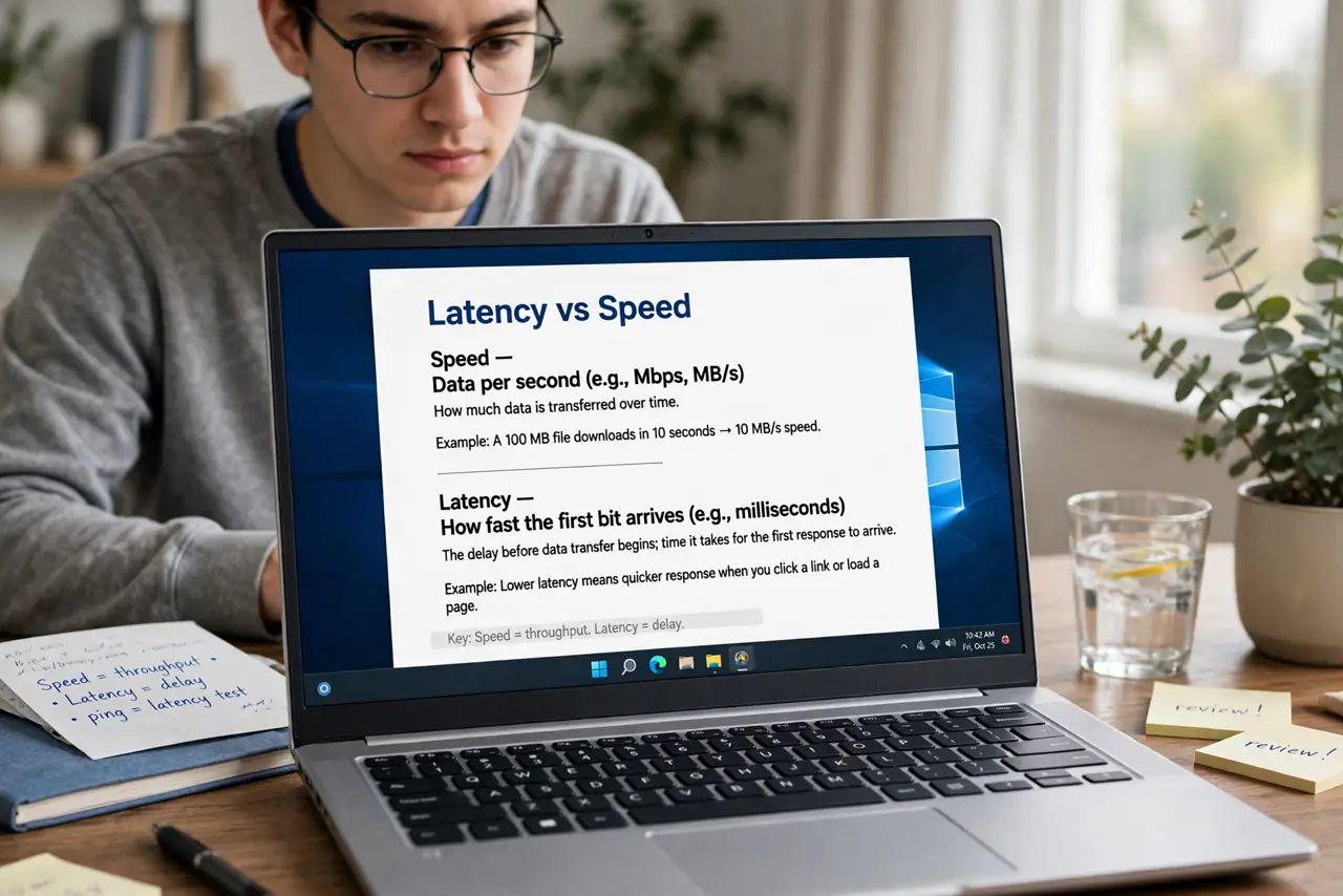 A person performing step 1: Understand latency vs speed.