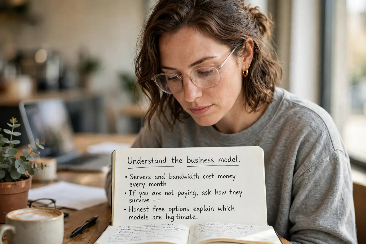 A person performing the first step of the guide: Understand the business model.