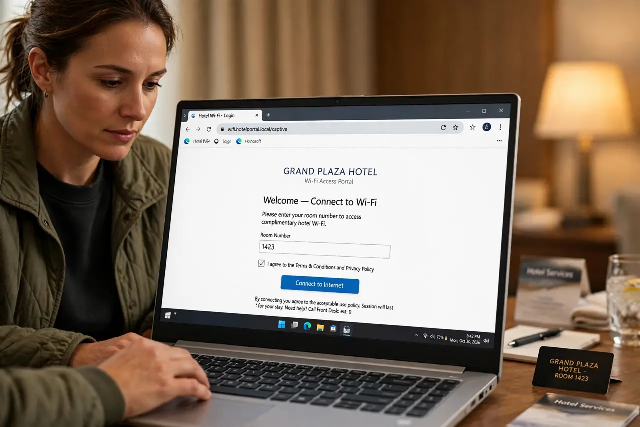 A person performing step 1: Complete the portal login first.