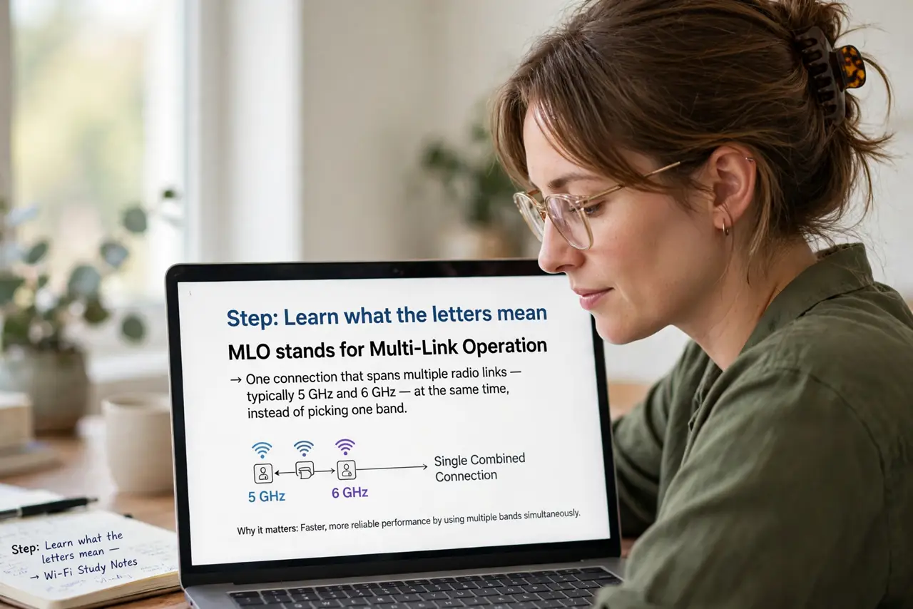 A person performing the first step of the guide: Learn what the letters mean.