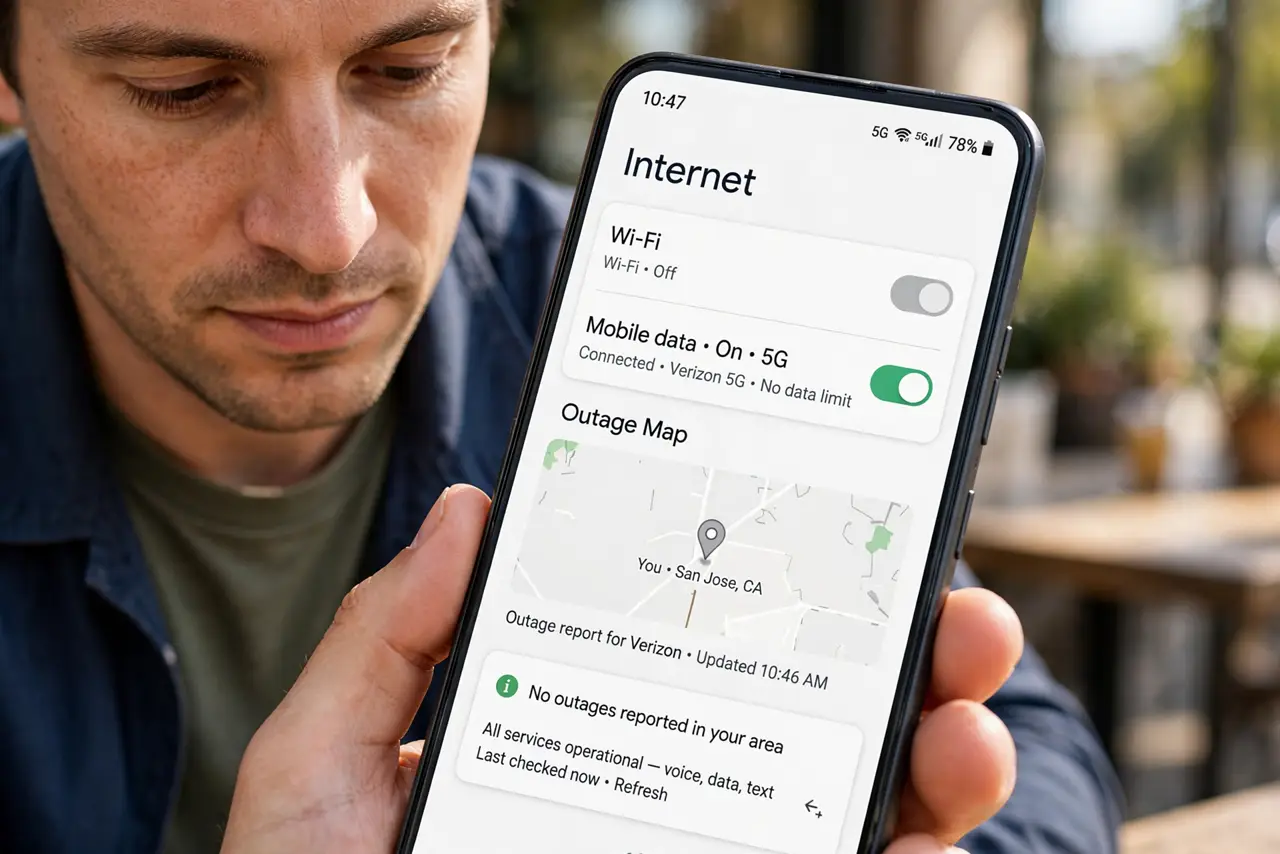 A person performing step 1: Use your phone's mobile data.