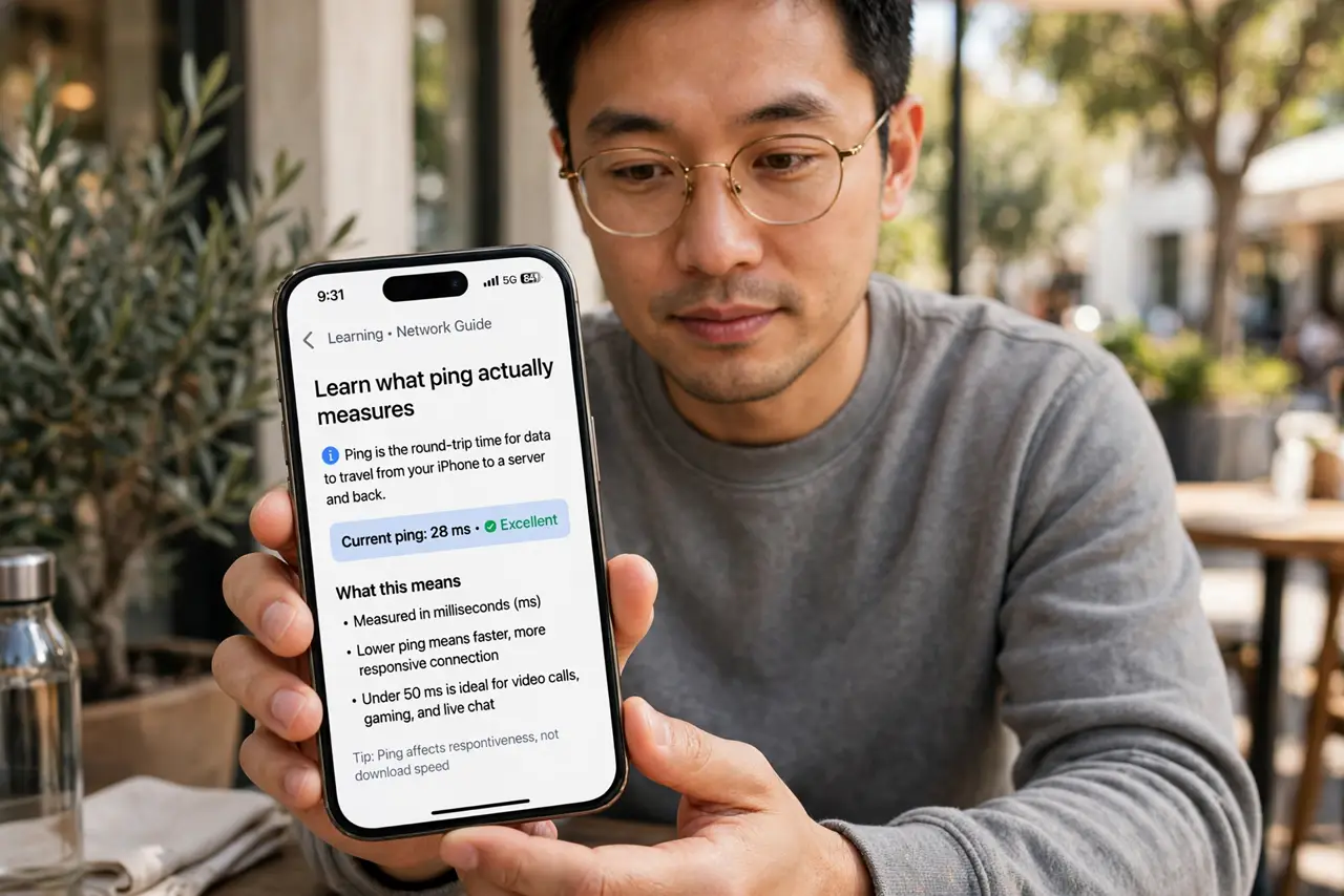 A person calmly performing the guide's first step: Learn what ping actually measures.