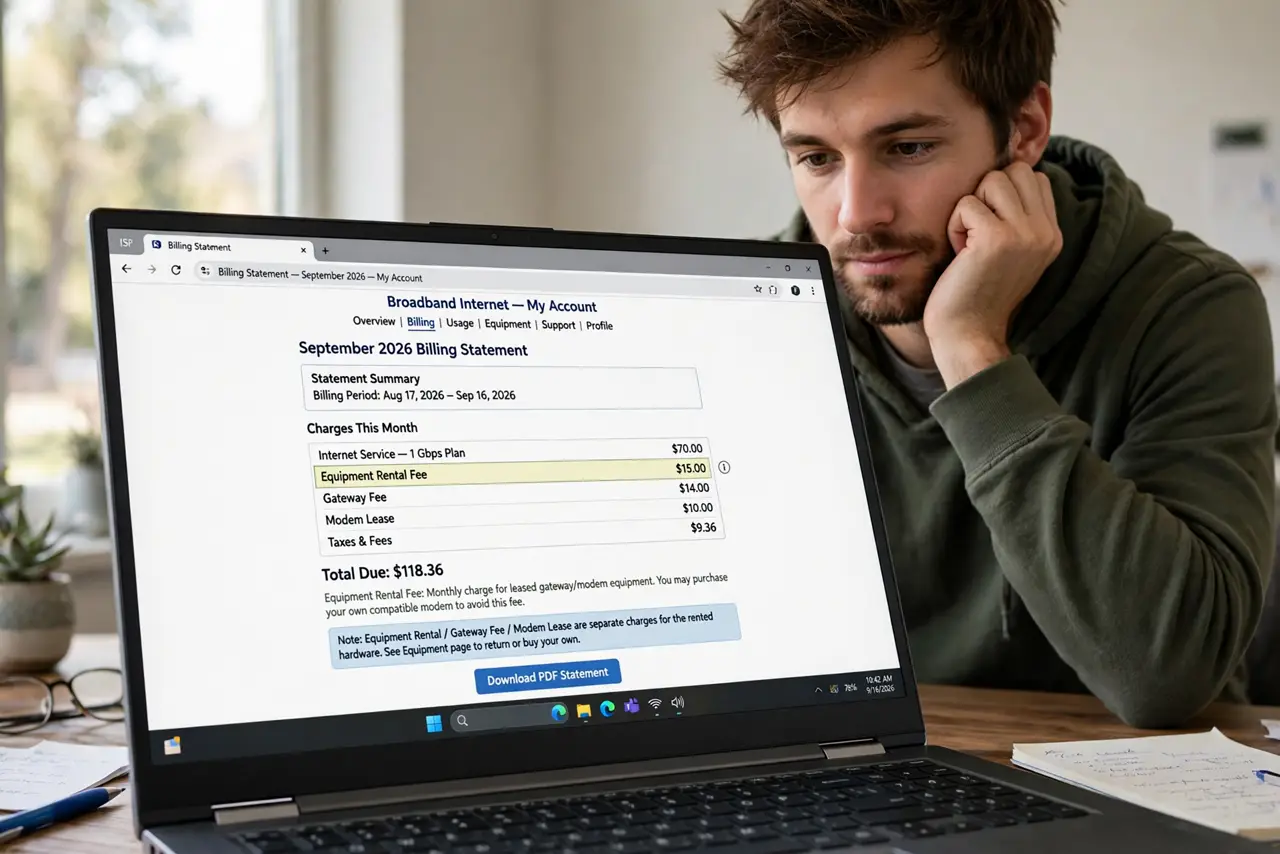 A person performing step 1: Find the fee on your bill.