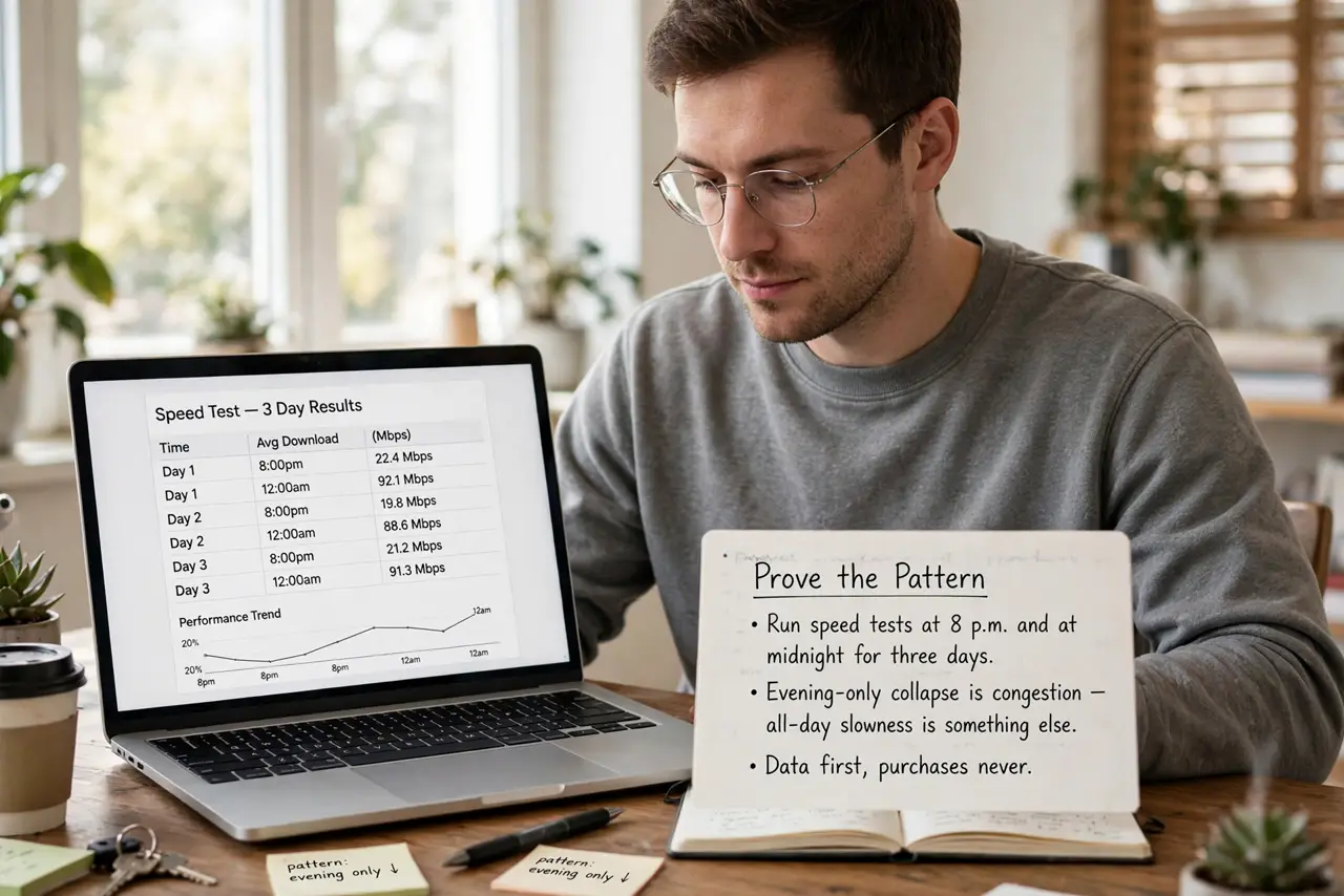 A person performing the first step of the guide: Prove the pattern.