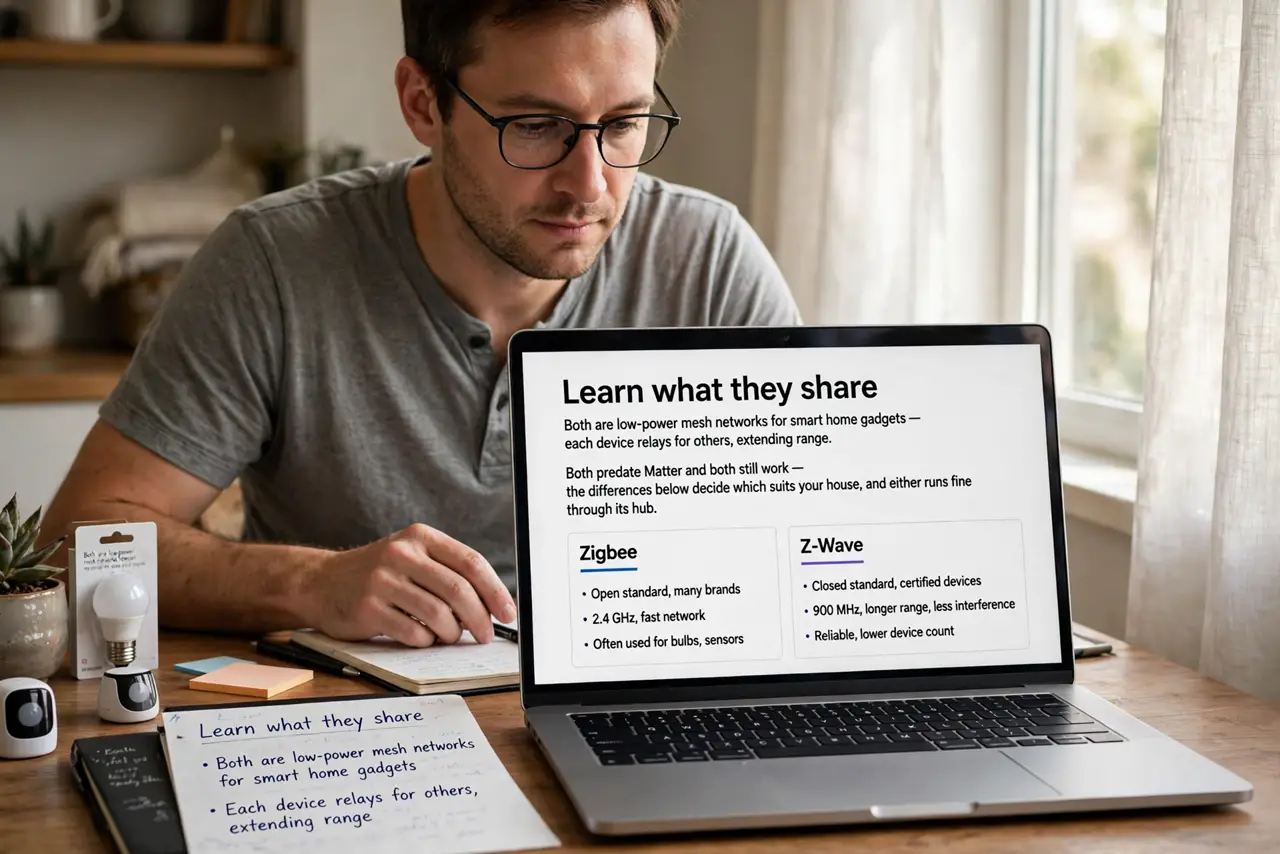 A person performing the first step of the guide: Learn what they share.