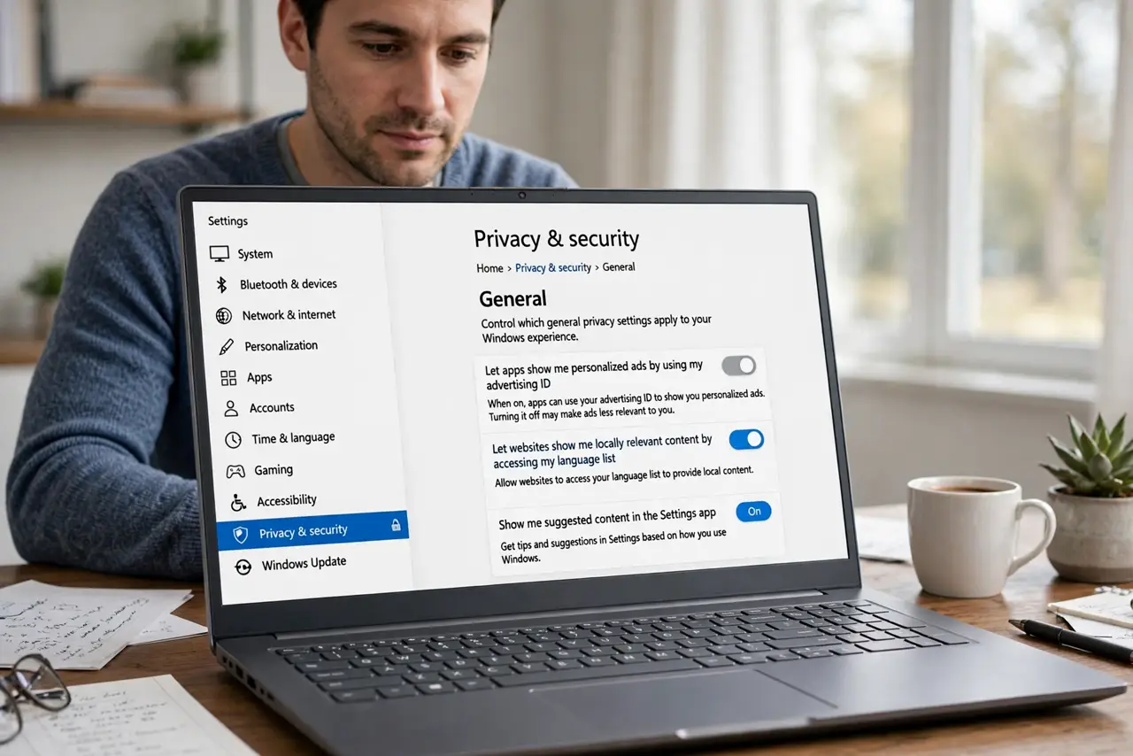 Turn Off the Windows Advertising ID — photo showing the situation described in the guide.