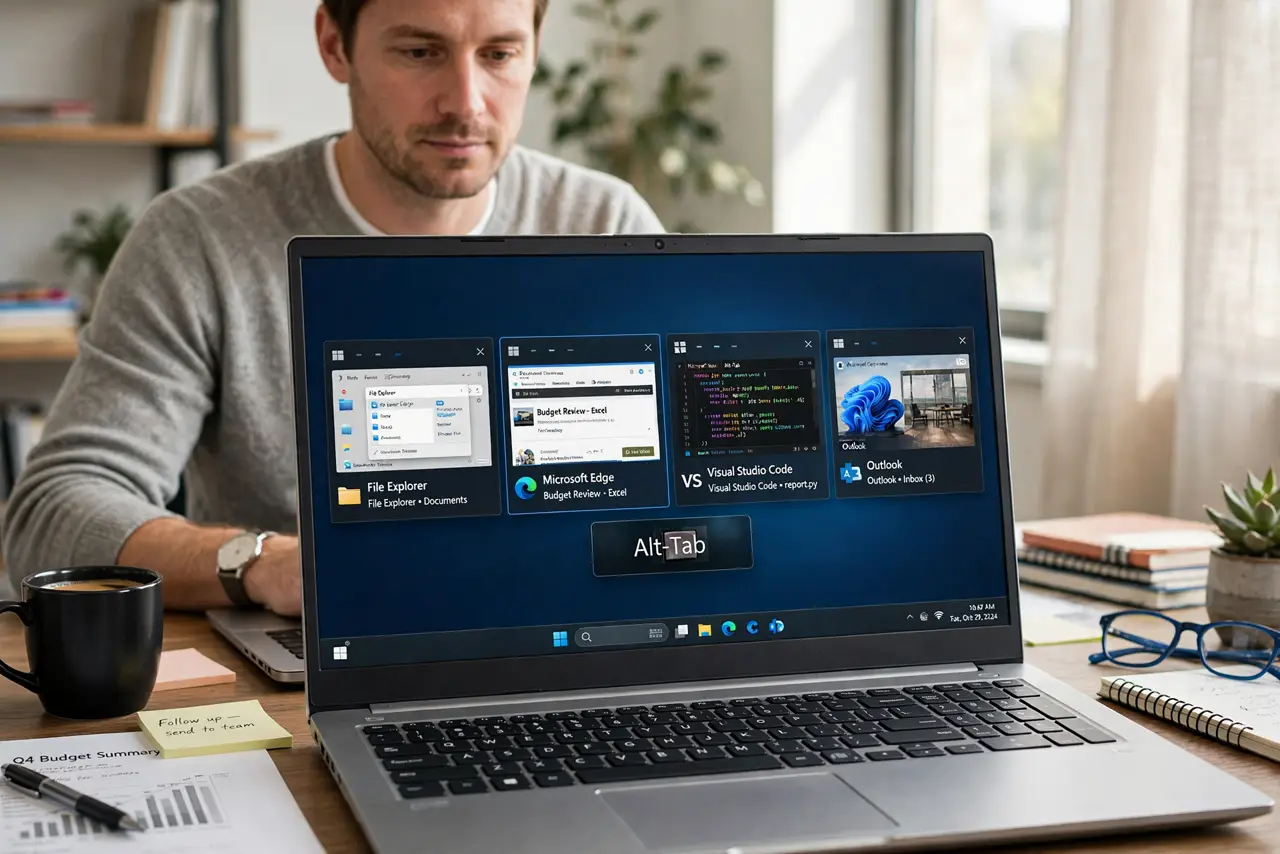 Alt-Tab Shows Every Window, Not Just This Desktop — photo showing the situation described in the guide.