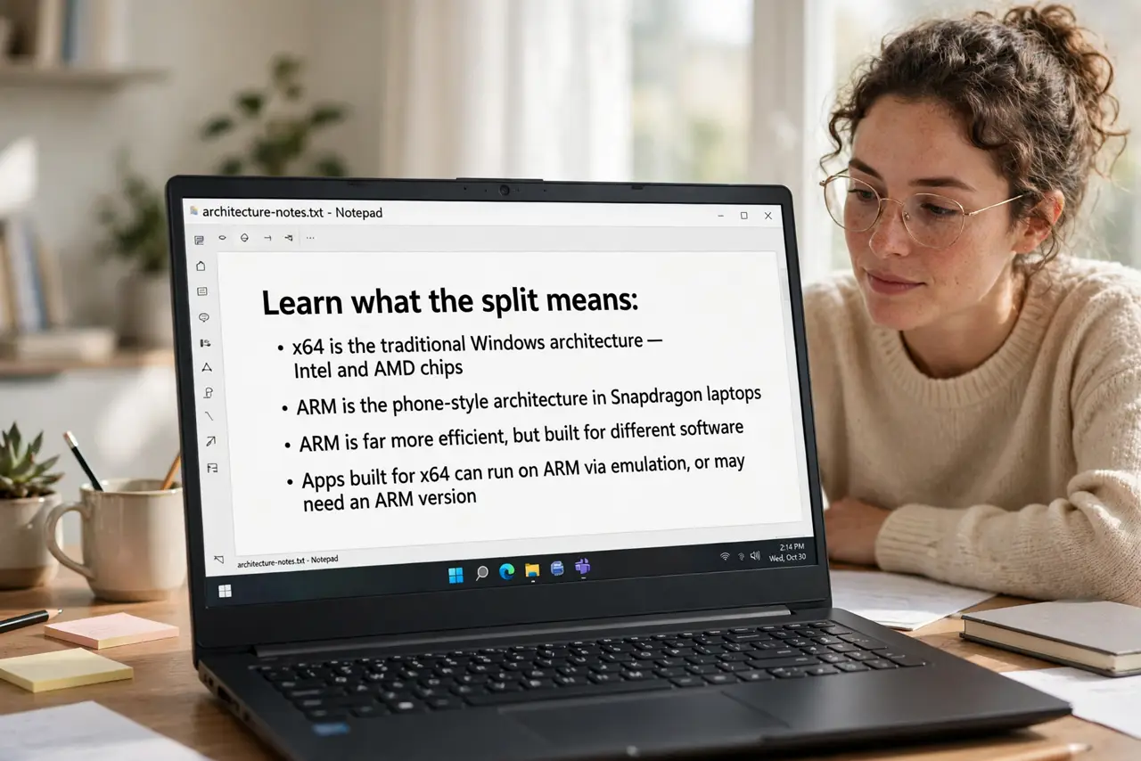 A person performing the first step of the guide: Learn what the split means.